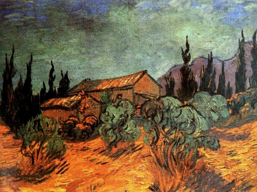 vincentvangogh-art:  Wooden Sheds, 1889 Vincent van Gogh