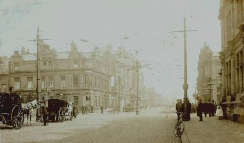 Trafford Road looking towards Cross LaneShip Hotel (on the left) once stood on the corner of Eccles 