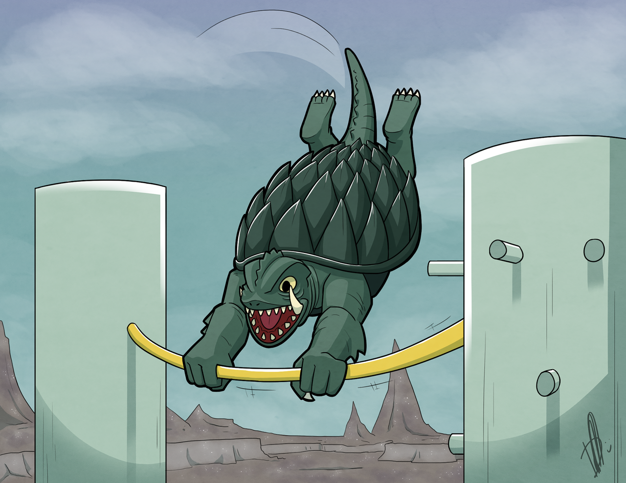 daikaiju-arts:   Gamera vs Guiron is 50 years old this year and it still holds up