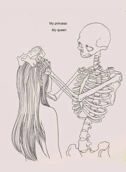 lobstronomousskeleton: zoopbooploop:  inspredwood:  margothsheart: by Haenuli Shin  Date a skeleton 2K17   “Honey! You know I’m allergic to those!”“Oh right, sorry.” 