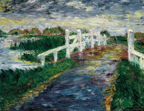 wonderingaboutitall:  Marsh Bridge - Emil Nolde