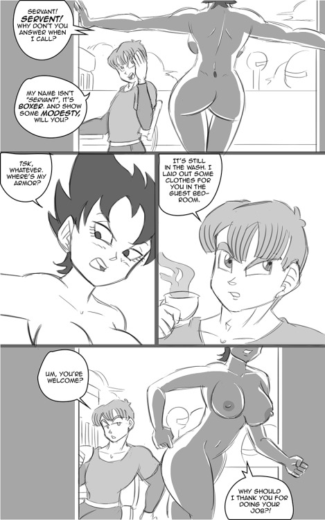 A two page comic of Girlgeta and Boxer.Â  I’m not a hundred percent satisfied with the male version of Bulma here. It’s very hard to NOT to make him look like a copy of Trunks. Especially if I want to stick with Toriyama’s style for