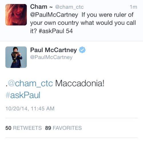 fuckyeahthebeatles: thebeatlesordie: MY TOP 10 FAVORITE ANSWERS FROM PAUL IN TODAYS TWITTER Q&