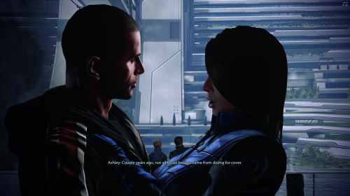 Shepard: Such a romantic.Ashley: You love it. Now get over here.Shepard: You&rsquo;re 