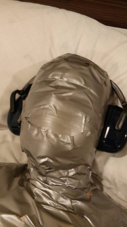 Me, all wrapped up. Here’s a pic of my first experience with breath control. My dom, who is a switch