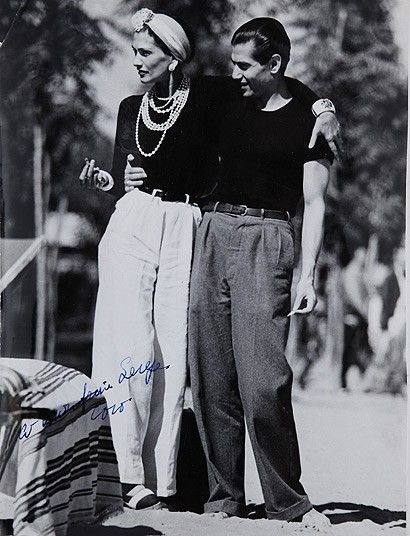 Coco Chanel with Serge Lifar, the principal dancer of Diaghilev’s Ballets Russes during its final ye