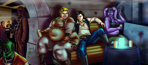 “After a scoundrel’s heart”Started off as a simple pic of Han Solo and a curvaceous, plump lady capt