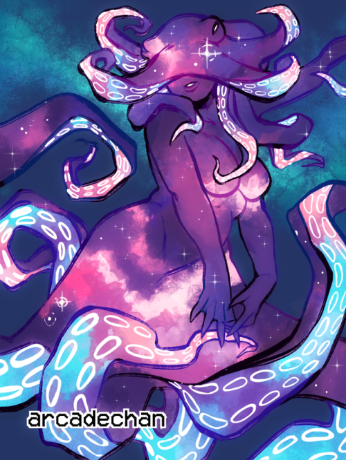 arcadechan:fish!! in!! space!!taking mermay suggestions all month on my patreon, big thanks to my fr