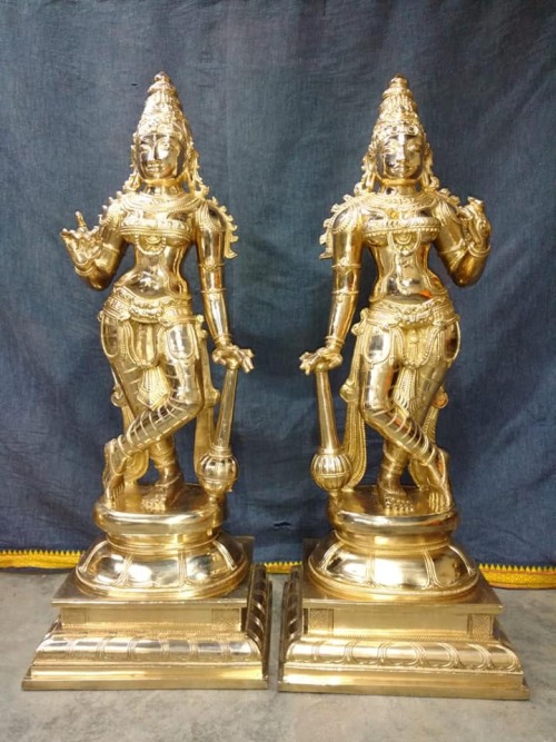 Bronze Goddess temple guardians, Tamil Nadu