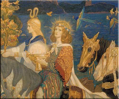 (via Celtic Fairies - Riders of the Sidhe Mural Backsplash)  Riders of the Sidhe, John Duncan. What 