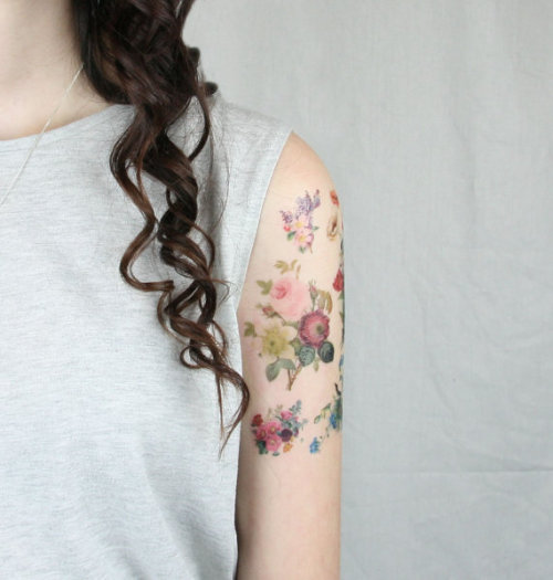 cute-etsy:  temporary flower tattoos, ฤ 