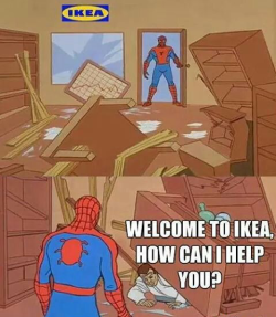 daily-superheroes:  Spidey’s IKEA visit http://daily-superheroes.tumblr.com/