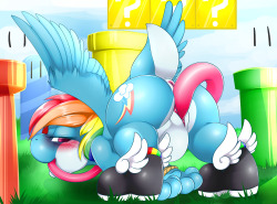 thefireboundmage:  Rainbow dash yoshi servicing