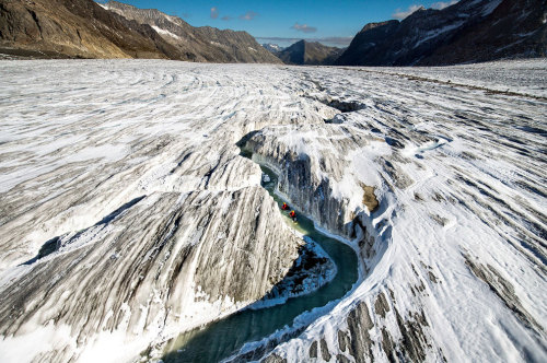 alpinistoamericano:ladyinterior:Glacial Hydro Speeding on the Aletsch Glacier in Switzerland, David 