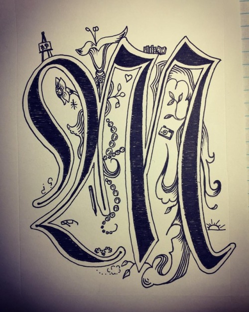 The letter M. #lettering #calligraphy #penmanship #mezart32 #lefty #letters #micronpen #art #southpa