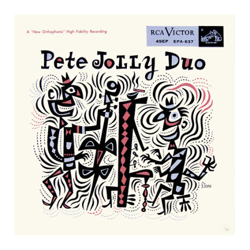 Jim Flora, artwork for Pete Jolly Duo, 1955.© The Heirs of James Flora. Via Jimflora.com