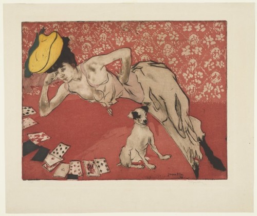 artist-villon: The Game of Solitaire (Les Cartes), Jacques Villon, 1903, MoMA: Drawings and PrintsAb