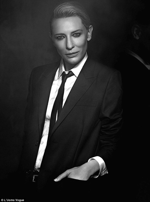 forgetfoolkid:Women in Suits Appreciation Post (Black & White)       ↳ Cate Blanchett“It’s hard 