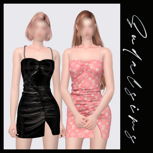 [sudal] Chain strap dress 2▶  All lod▶  Nomal map▶  35 swatch♥ Thanks for all CC creators ♥▶ Don’t s