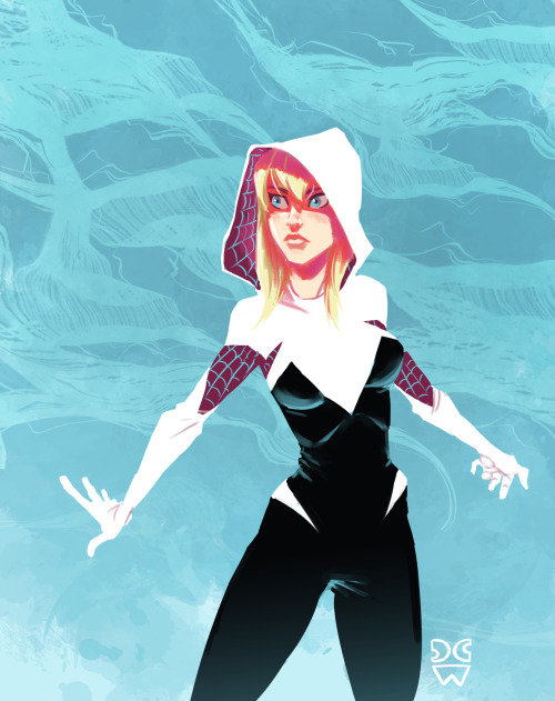 springpunkr:  Spider Gwen for fun. Such a fantastic idea and costume design. Had to draw it  :P