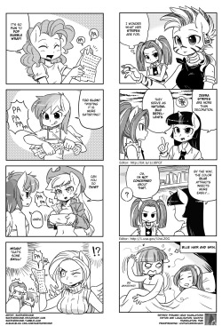 retiredpyramidhead:  MLP 4koma 63 by Shepherd0821  Fluttershy has skills but Aj&rsquo;s way is much better~ &lt; |D&rsquo;&ldquo;&rsquo;