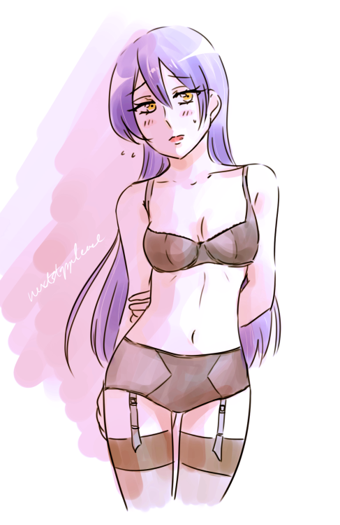 nextstoppleaseart: Because I did lingerie Kotori, here’s lingerie Umi ~
