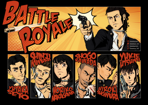 dullahanart:BATTLE ROYALE I took inspiration from 60’s Pop Art, and some BLEACH/Persona 5 character 