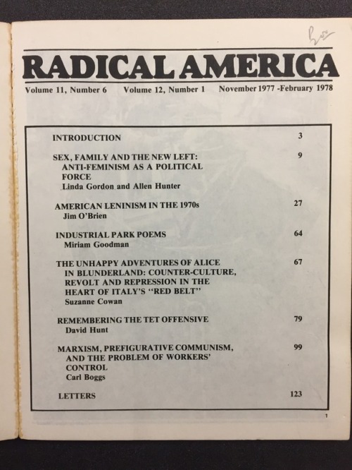  Radical America #11.06: American Leninism in the 1970’s Radical America was a left wing polit