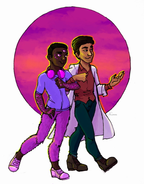 erika-youknowtheangel:nevenne-creates:John Boyega as Cecil, Oscar Isaac as Carlos AND I CAN’T BE