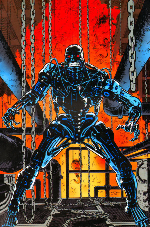 comicartsociety: Chris Warner cover art for The Terminator #4 (1990)