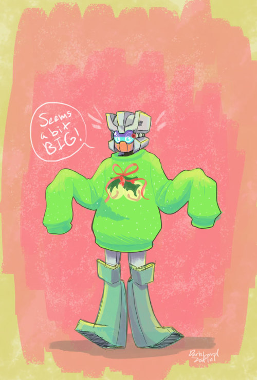 dark-lord-zafiel:  A giant Sweater on a mini-bot. 