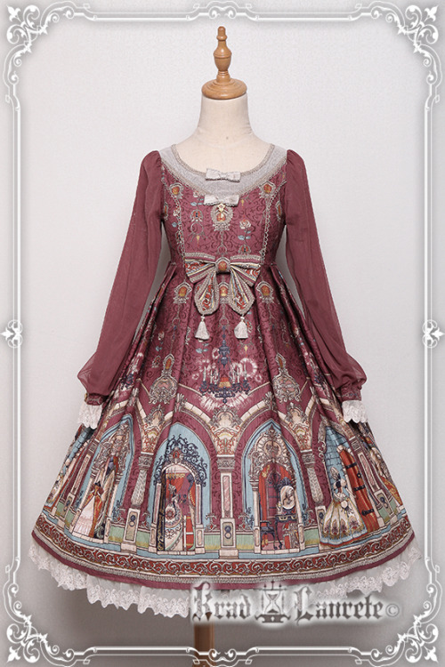 Krad Lanrete’s Barbe Bleue Lolita OP dress in Dark Red