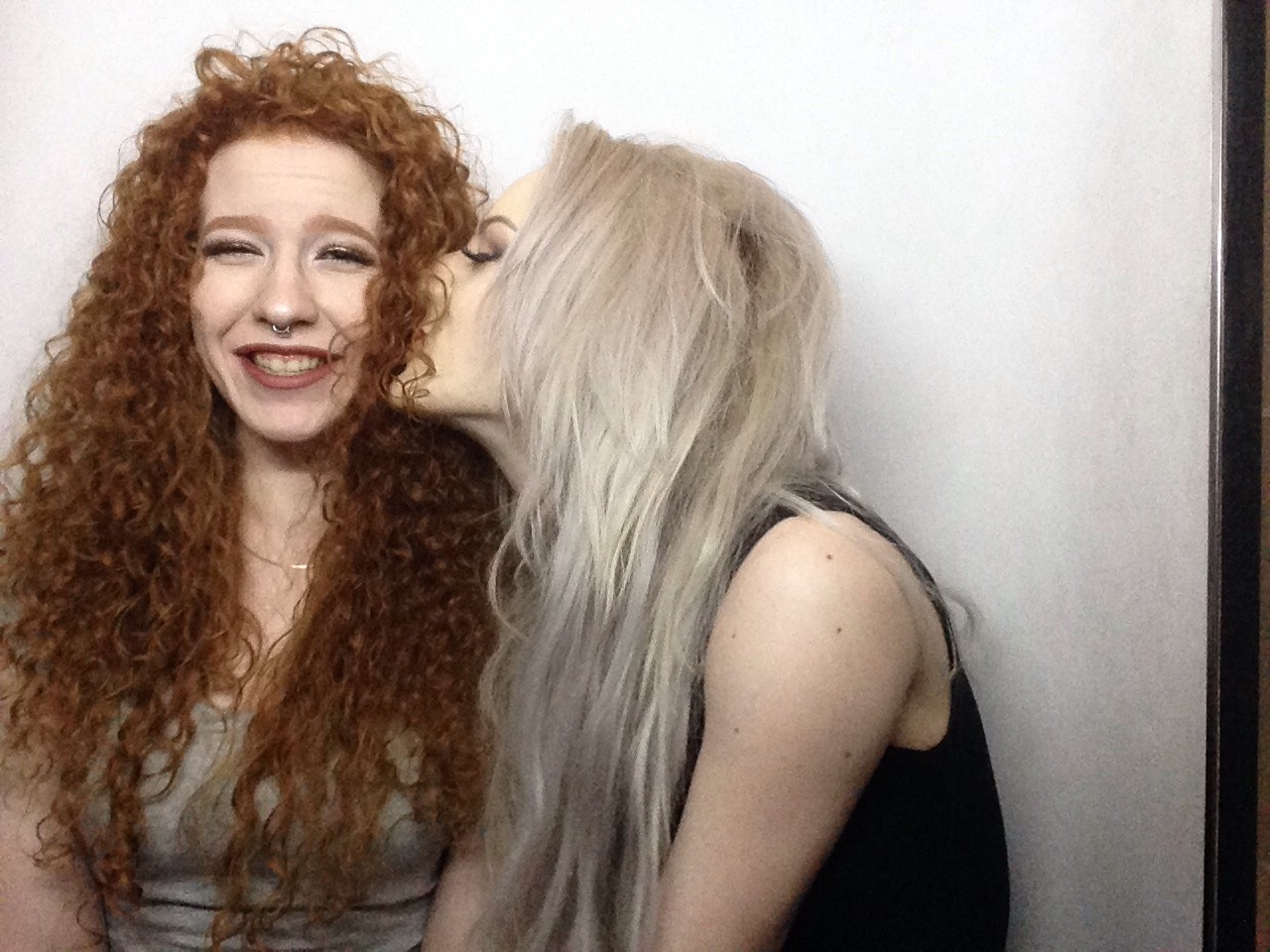 willowraith:  We took phone selfies in a broken photo booth because the lighting