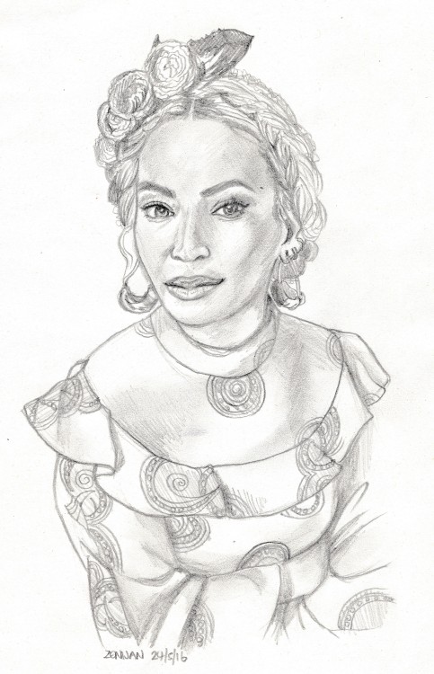 Beyoncé sketch from a recent photopencil and paperQUEEN