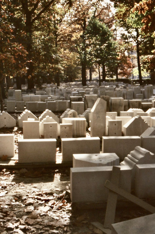 Dressed Stones Awaiting Placement during Construction of the Washington National Cathedral, Autumn 1