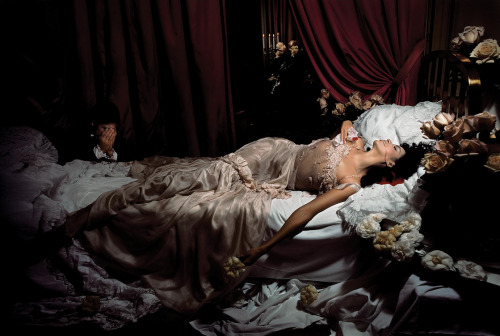 lelaid:Farida Khelfa in The Agony of Marguerite Gautier by Jean-Paul Goude, Paris, 1992