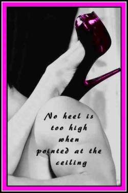 kinkycutequotes:  No heel is too high when pointed at the ceiling ~k/cq~