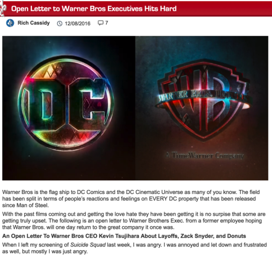 OMG READ THIS FORMER WARNER BROS EMPLOYEE FUCKING DRAG WARNER BROS AND DC HOLY SHIT