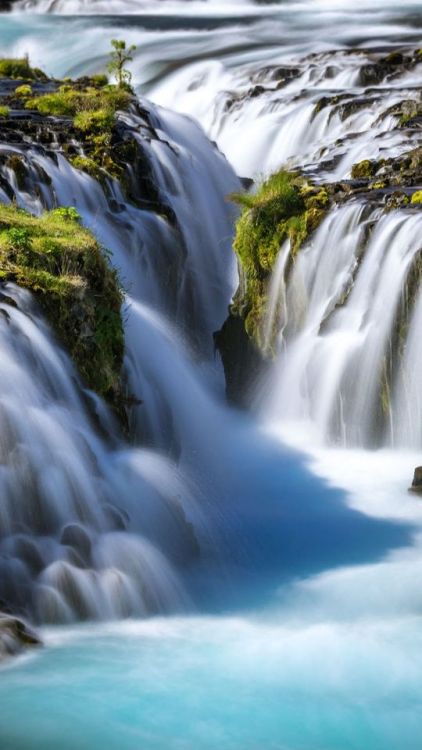 Bruarfoss Waterfall, stream, nature, Iceland, 2160x3840 wallpaper @wallpapersmug : ift.tt/2F