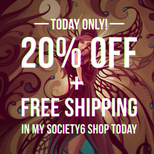 Hey guys!I’m just letting you know there is a nice promo on @society6 happening right now.Promo: 20%