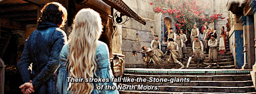 MORFYDD CLARK and LLOYD OWEN As Galadriel And Elendil In The Lord Of The Rings: The Rings Of Power 1x05 “Partings”