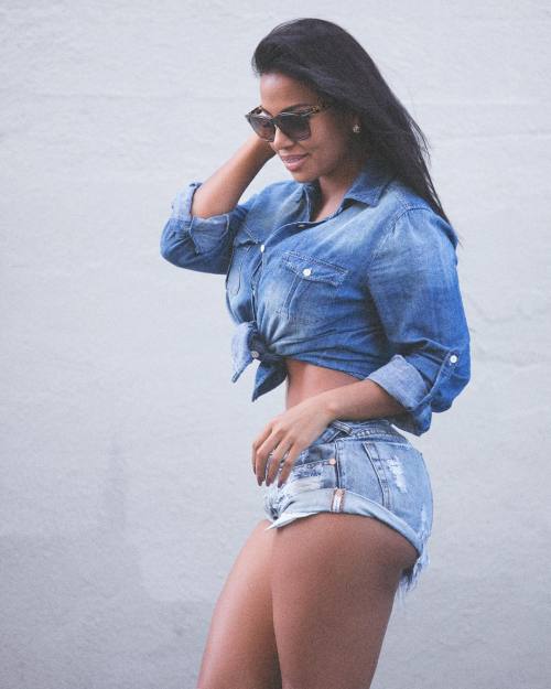 Porn Pics #denimondenim vibes  #dollycastro #fashiondiaries