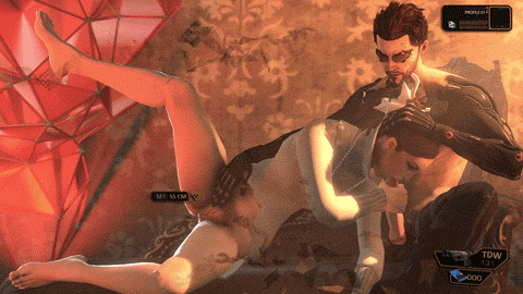 thedollwarehouse:Deus Ex HR - Megan Reed x Adam Jensen - Part I It’s been a while since the last Deus Ex animation so I made two scenes involving these two. Don’t forget to click on the better version for proper colors. Enjoy! Click here for higher