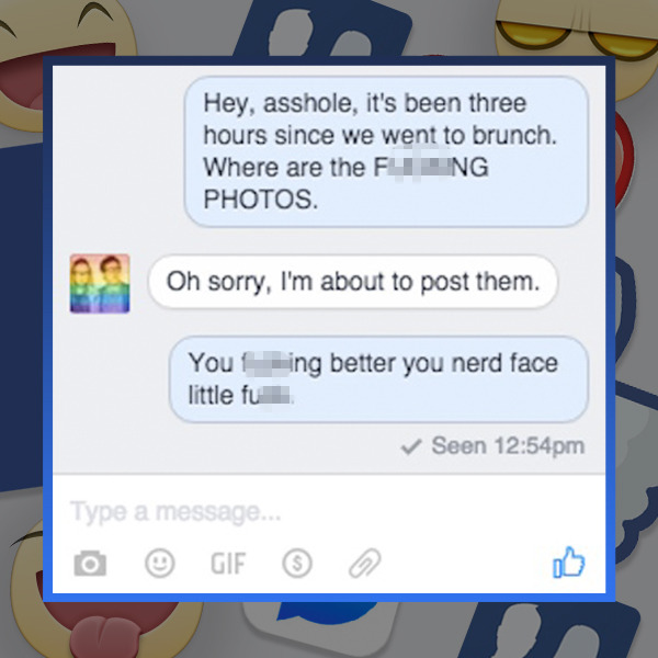 Sorry, Facebook Moments, I Already Get The Photos Trapped In My Friends’ Phones By Bullying ThemFacebook’s new app claims to get the photos of you trapped in your friends’ phones. But why bother when you can just verbally harass them?