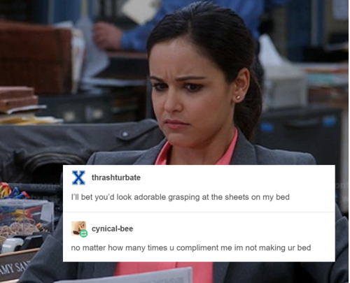 pluckyyoungdonna: phil-the-stone: Amy Santiago: Significantly Less Of A Human Disaster Than Her Boyf