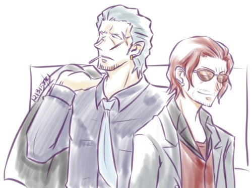 picmurasaki:  Here’s Shanks ready to PARTY with his beloved chaperone, Beckman!♥  Based off of the Y