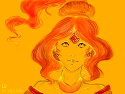 Flame Princess C: Fan art of the adventure time  The hair was so dgkldfhkjsdg to draw but hopefully  she looks like her&hellip; 2 hours? i didn&rsquo;t watch the clock&hellip; (~=)3(=)~