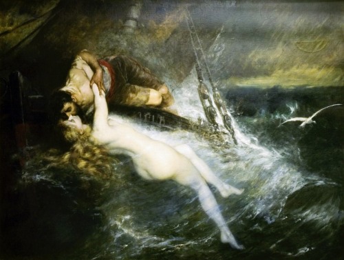 enchantedsleeper:The kiss of the Siren, Gustav Wertheimer