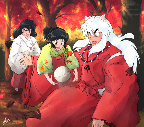 lady2nope: Playing kemari within the autumn forest“InuYasha hadn’t had the chance to play as a kid w