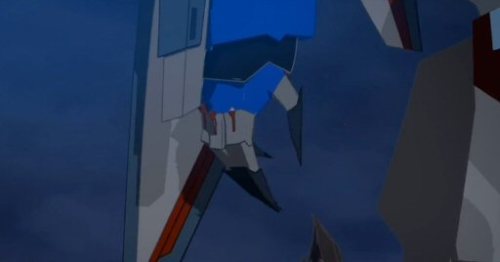 I just finished rewatching TFP and at the end, when Megatron slid off the blade of the Star Saber&am